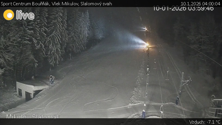 Sport Centrum Bouřňák - Vlek Mikulov, Slalomový svah - 10.1.2026 v 04:00