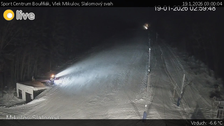 Sport Centrum Bouřňák - Vlek Mikulov, Slalomový svah - 19.1.2026 v 03:00