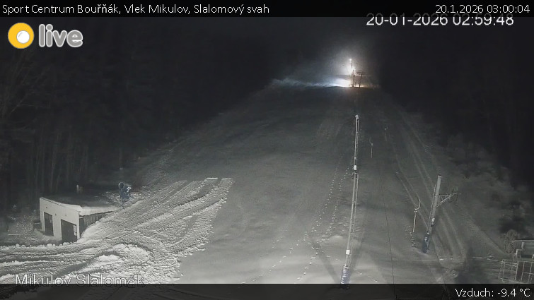 Sport Centrum Bouřňák - Vlek Mikulov, Slalomový svah - 20.1.2026 v 03:00