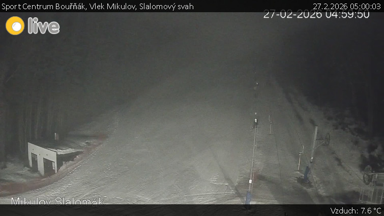 Sport Centrum Bouřňák - Vlek Mikulov, Slalomový svah - 27.2.2026 v 05:00