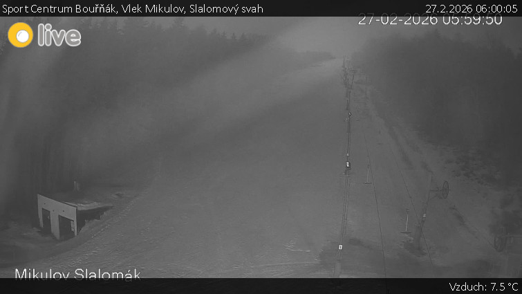 Sport Centrum Bouřňák - Vlek Mikulov, Slalomový svah - 27.2.2026 v 06:00