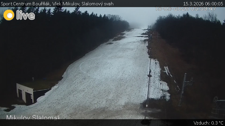 Sport Centrum Bouřňák - Vlek Mikulov, Slalomový svah - 15.3.2026 v 06:00