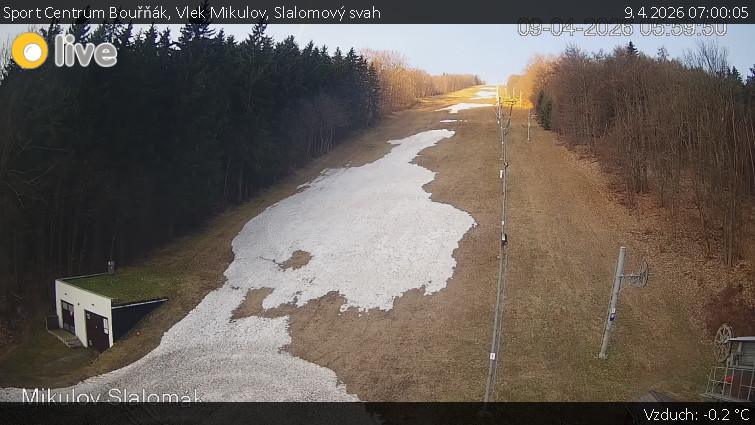 Sport Centrum Bouřňák - Vlek Mikulov, Slalomový svah - 9.4.2026 v 07:00