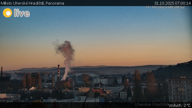Město Uherské Hradiště - Panorama - 31.10.2025 v 07:00 Město Uherské Hradiště - Panorama - 31.10.2025 v 07:00
