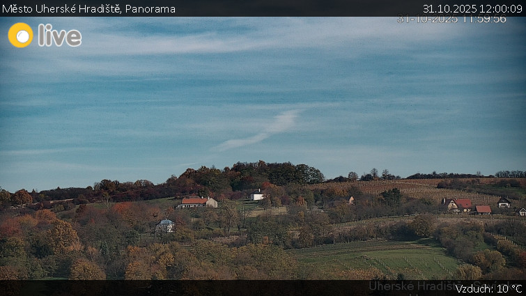 Město Uherské Hradiště - Panorama - 31.10.2025 v 12:00 Město Uherské Hradiště - Panorama - 31.10.2025 v 12:00