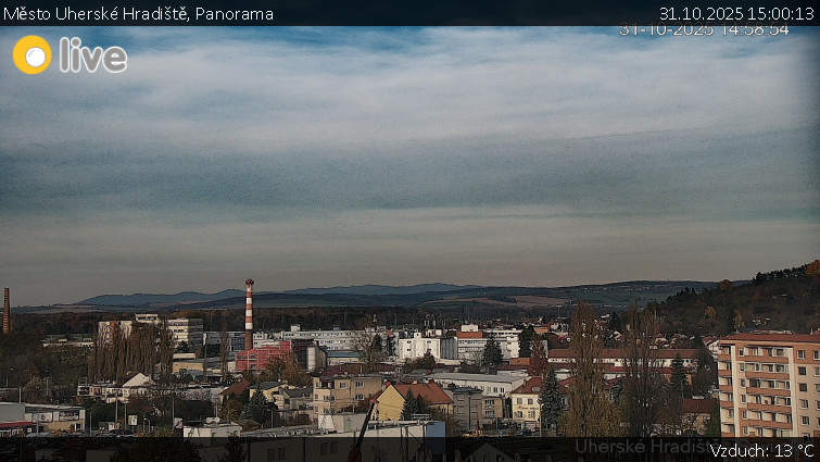 Město Uherské Hradiště - Panorama - 31.10.2025 v 15:00 Město Uherské Hradiště - Panorama - 31.10.2025 v 15:00
