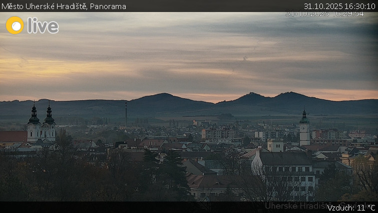 Město Uherské Hradiště - Panorama - 31.10.2025 v 16:30 Město Uherské Hradiště - Panorama - 31.10.2025 v 16:30