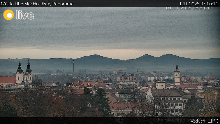 Město Uherské Hradiště - Panorama - 1.11.2025 v 07:00 Město Uherské Hradiště - Panorama - 1.11.2025 v 07:00