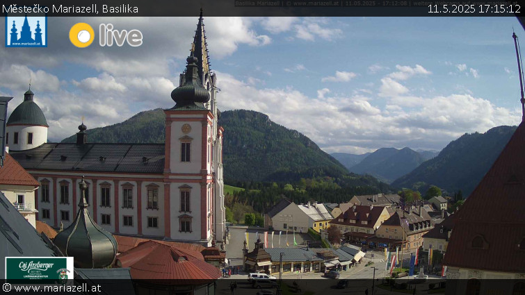Městečko Mariazell - Basilika - 11.5.2025 v 17:15 Městečko Mariazell - Basilika - 11.5.2025 v 17:15