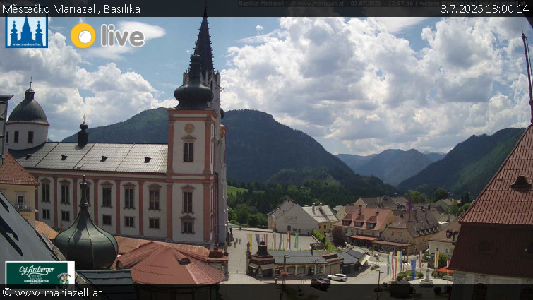 Městečko Mariazell - Basilika - 3.7.2025 v 13:00