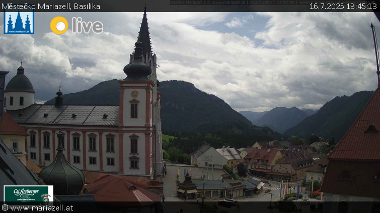 Městečko Mariazell - Basilika - 16.7.2025 v 13:45 Městečko Mariazell - Basilika - 16.7.2025 v 13:45