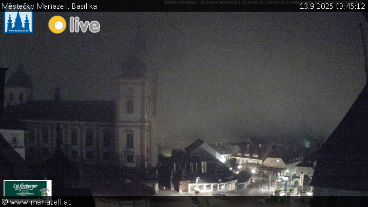 Městečko Mariazell - Basilika - 13.9.2025 v 03:45 Městečko Mariazell - Basilika - 13.9.2025 v 03:45