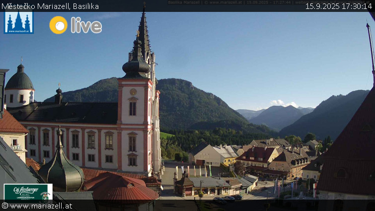 Městečko Mariazell - Basilika - 15.9.2025 v 17:30 Městečko Mariazell - Basilika - 15.9.2025 v 17:30
