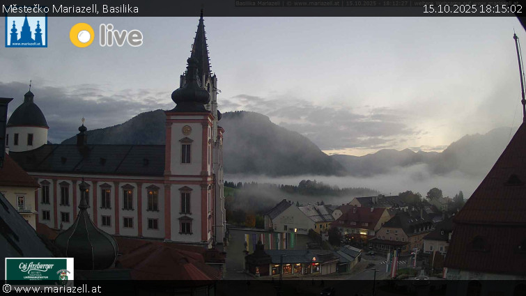 Městečko Mariazell - Basilika - 15.10.2025 v 18:15 Městečko Mariazell - Basilika - 15.10.2025 v 18:15