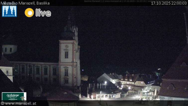 Městečko Mariazell - Basilika - 17.10.2025 v 22:00 Městečko Mariazell - Basilika - 17.10.2025 v 22:00