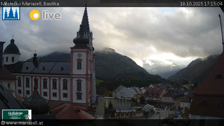 Městečko Mariazell - Basilika - 18.10.2025 v 17:15 Městečko Mariazell - Basilika - 18.10.2025 v 17:15