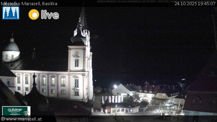 Městečko Mariazell - Basilika - 24.10.2025 v 19:45 Městečko Mariazell - Basilika - 24.10.2025 v 19:45
