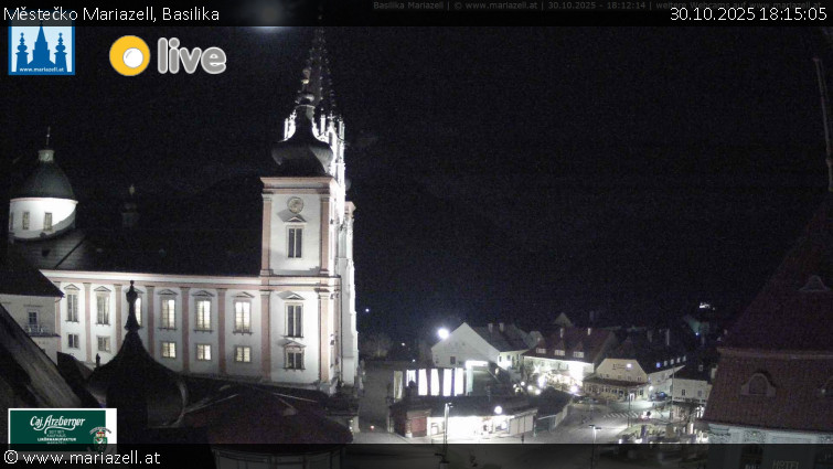 Městečko Mariazell - Basilika - 30.10.2025 v 18:15 Městečko Mariazell - Basilika - 30.10.2025 v 18:15