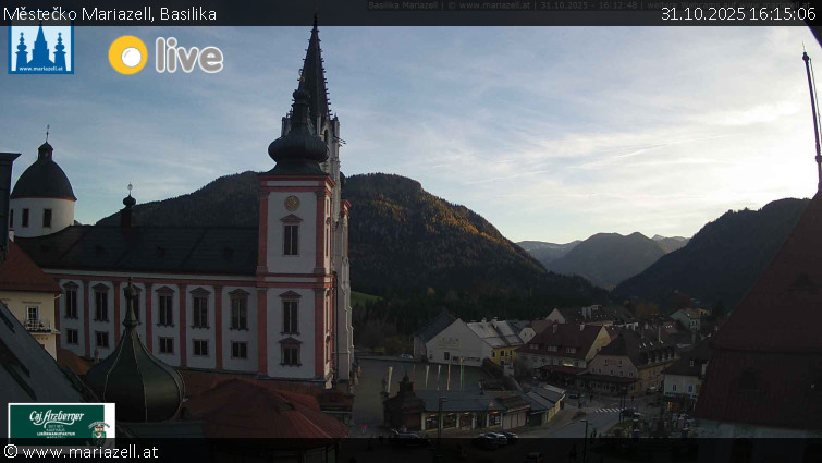 Městečko Mariazell - Basilika - 31.10.2025 v 16:15 Městečko Mariazell - Basilika - 31.10.2025 v 16:15