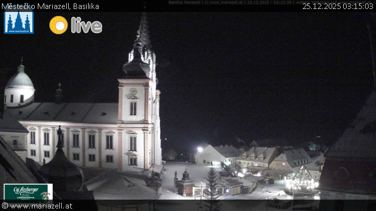 Městečko Mariazell - Basilika - 25.12.2025 v 03:15