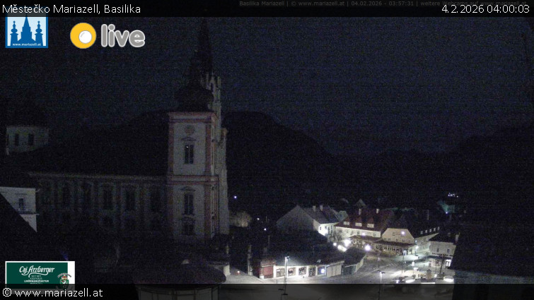 Městečko Mariazell - Basilika - 4.2.2026 v 04:00