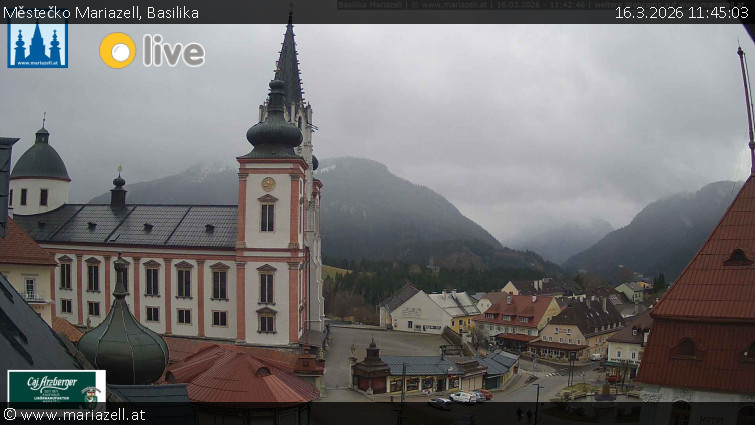 Městečko Mariazell - Basilika - 16.3.2026 v 11:45