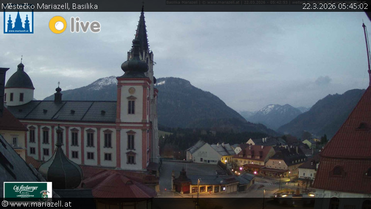 Městečko Mariazell - Basilika - 22.3.2026 v 05:45