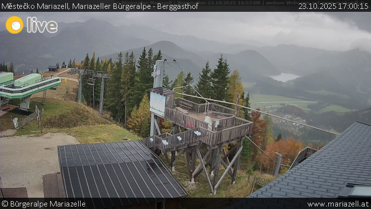 Městečko Mariazell - Mariazeller Bürgeralpe - Berggasthof - 23.10.2025 v 17:00 Městečko Mariazell - Mariazeller Bürgeralpe - Berggasthof - 23.10.2025 v 17:00