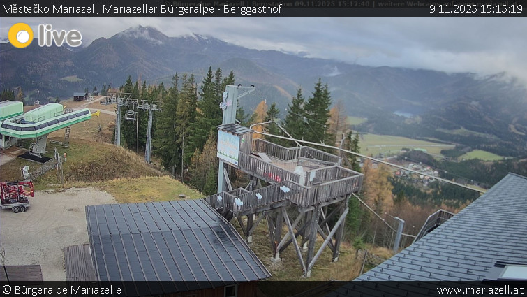 Městečko Mariazell - Mariazeller Bürgeralpe - Berggasthof - 9.11.2025 v 15:15