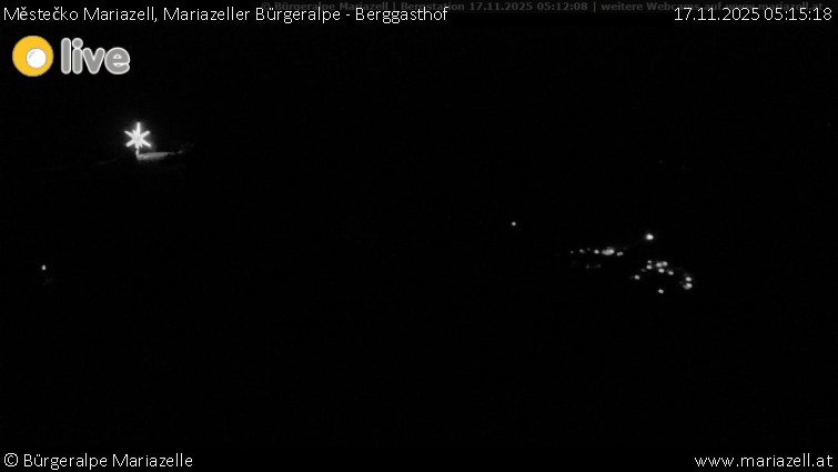 Městečko Mariazell - Mariazeller Bürgeralpe - Berggasthof - 17.11.2025 v 05:15