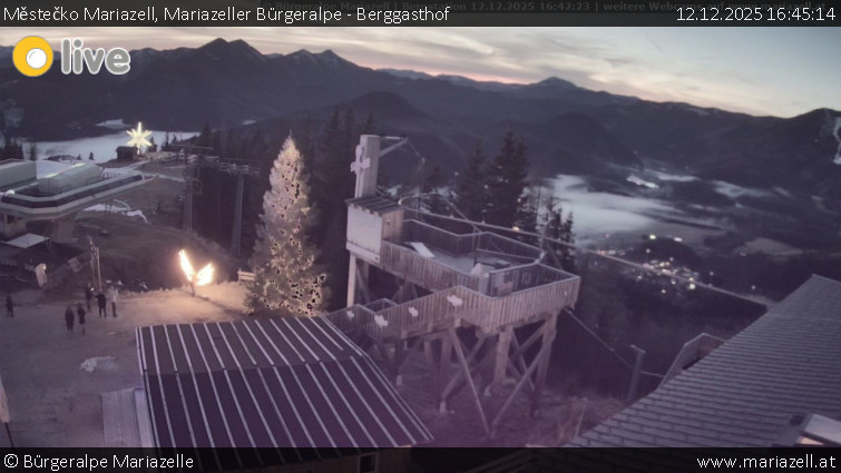 Městečko Mariazell - Mariazeller Bürgeralpe - Berggasthof - 12.12.2025 v 16:45