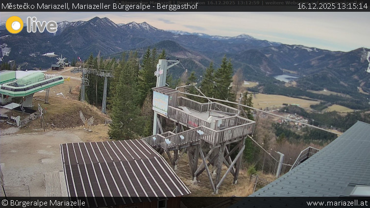 Městečko Mariazell - Mariazeller Bürgeralpe - Berggasthof - 16.12.2025 v 13:15