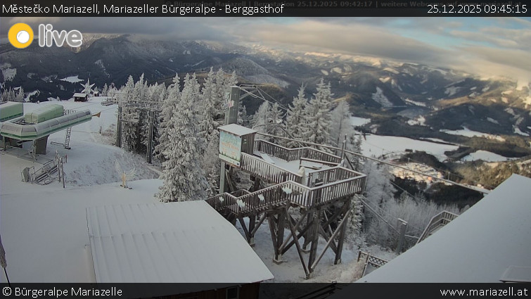 Městečko Mariazell - Mariazeller Bürgeralpe - Berggasthof - 25.12.2025 v 09:45