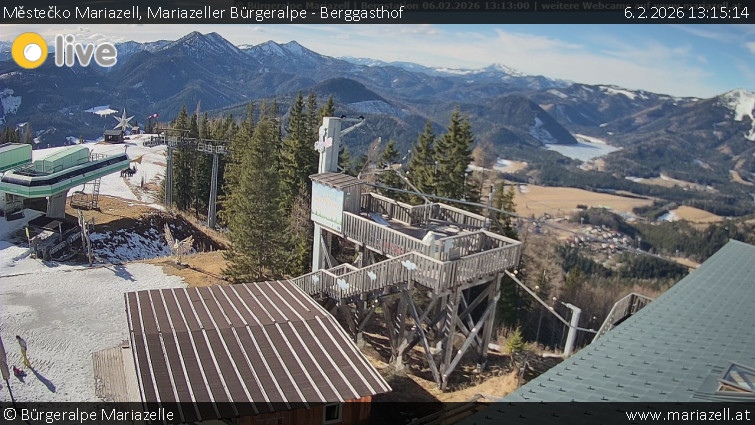 Městečko Mariazell - Mariazeller Bürgeralpe - Berggasthof - 6.2.2026 v 13:15