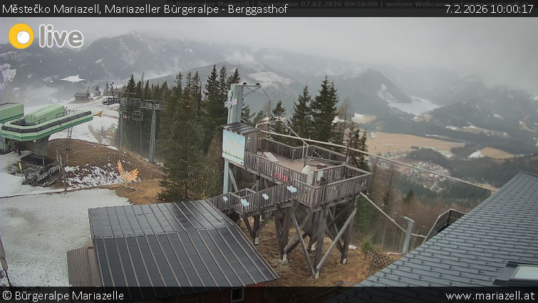 Městečko Mariazell - Mariazeller Bürgeralpe - Berggasthof - 7.2.2026 v 10:00
