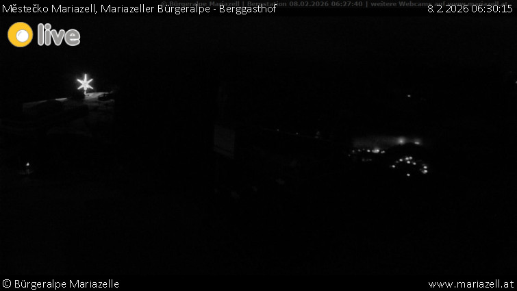 Městečko Mariazell - Mariazeller Bürgeralpe - Berggasthof - 8.2.2026 v 06:30
