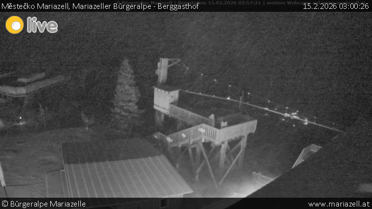 Městečko Mariazell - Mariazeller Bürgeralpe - Berggasthof - 15.2.2026 v 03:00