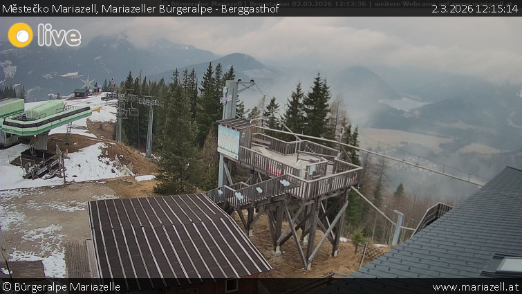 Městečko Mariazell - Mariazeller Bürgeralpe - Berggasthof - 2.3.2026 v 12:15