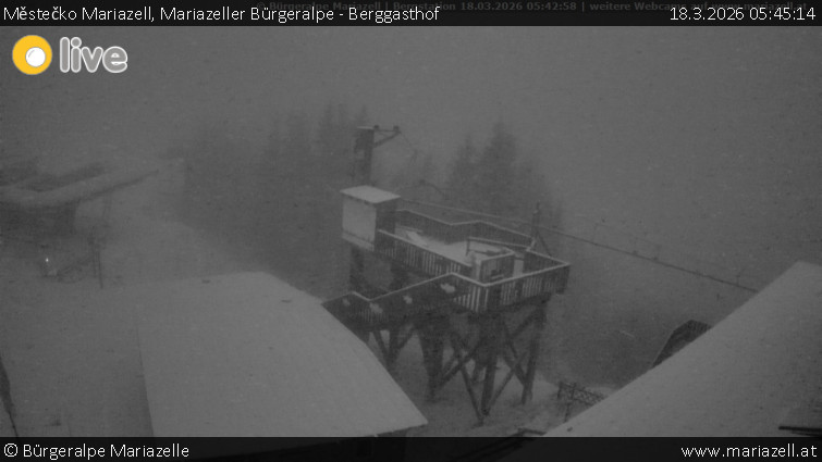 Městečko Mariazell - Mariazeller Bürgeralpe - Berggasthof - 18.3.2026 v 05:45