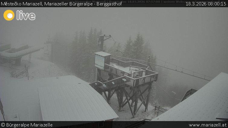 Městečko Mariazell - Mariazeller Bürgeralpe - Berggasthof - 18.3.2026 v 08:00