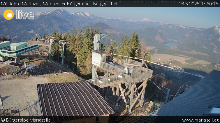 Městečko Mariazell - Mariazeller Bürgeralpe - Berggasthof - 23.3.2026 v 07:30
