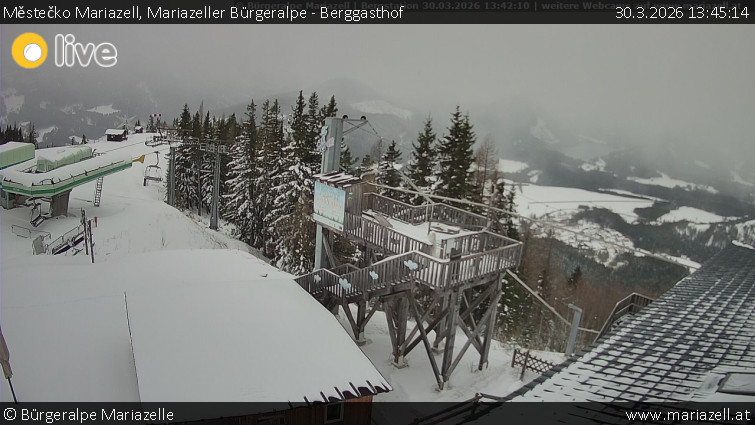 Městečko Mariazell - Mariazeller Bürgeralpe - Berggasthof - 30.3.2026 v 13:45
