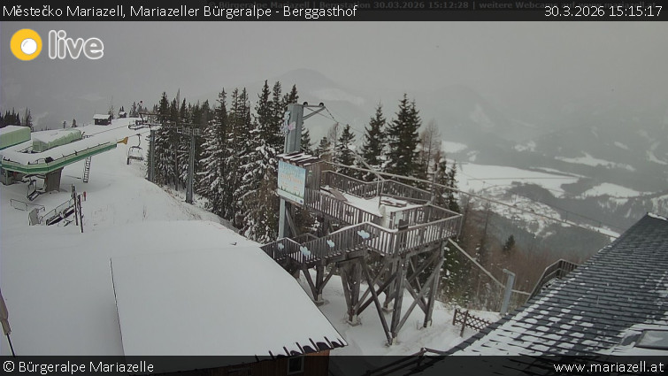 Městečko Mariazell - Mariazeller Bürgeralpe - Berggasthof - 30.3.2026 v 15:15