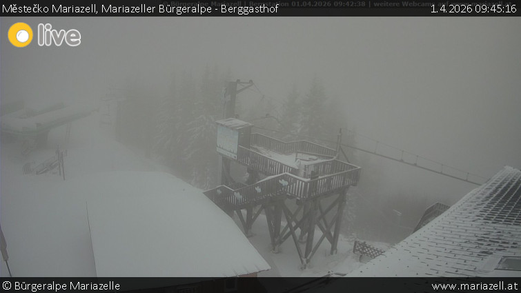 Městečko Mariazell - Mariazeller Bürgeralpe - Berggasthof - 1.4.2026 v 09:45