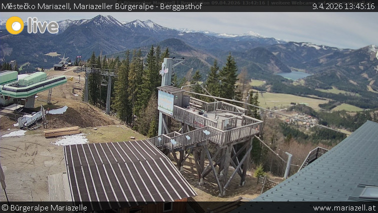 Městečko Mariazell - Mariazeller Bürgeralpe - Berggasthof - 9.4.2026 v 13:45