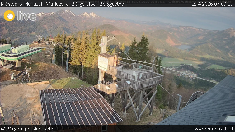 Městečko Mariazell - Mariazeller Bürgeralpe - Berggasthof - 19.4.2026 v 07:00
