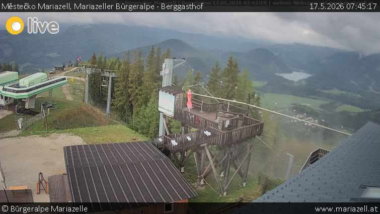 Městečko Mariazell - Mariazeller Bürgeralpe - Berggasthof - 17.5.2026 v 07:45