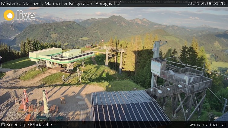 Městečko Mariazell - Mariazeller Bürgeralpe - Berggasthof - 7.6.2026 v 06:30