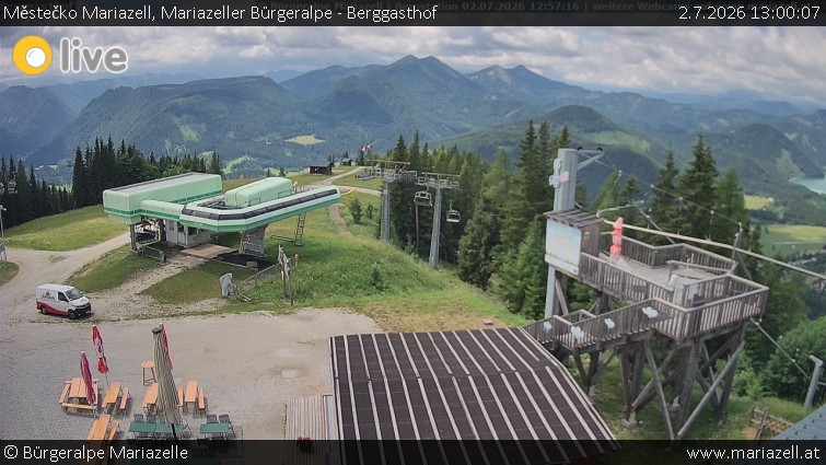 Městečko Mariazell - Mariazeller Bürgeralpe - Berggasthof - 2.7.2026 v 13:00