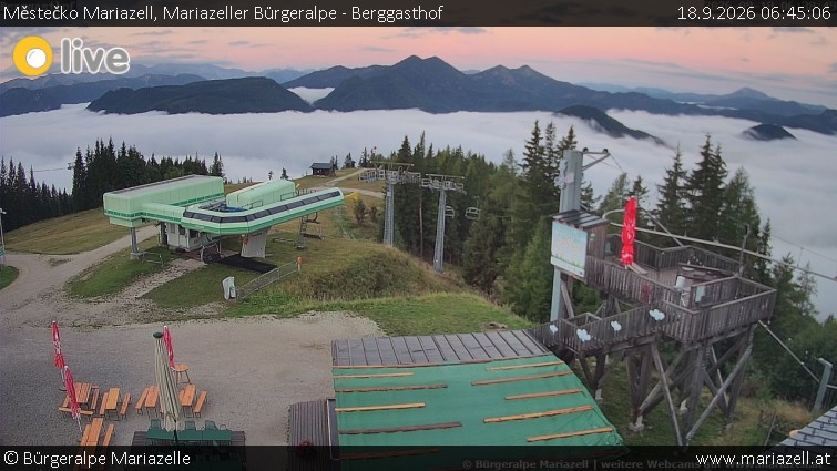 Městečko Mariazell - Mariazeller Bürgeralpe - Berggasthof - 18.9.2026 v 06:45